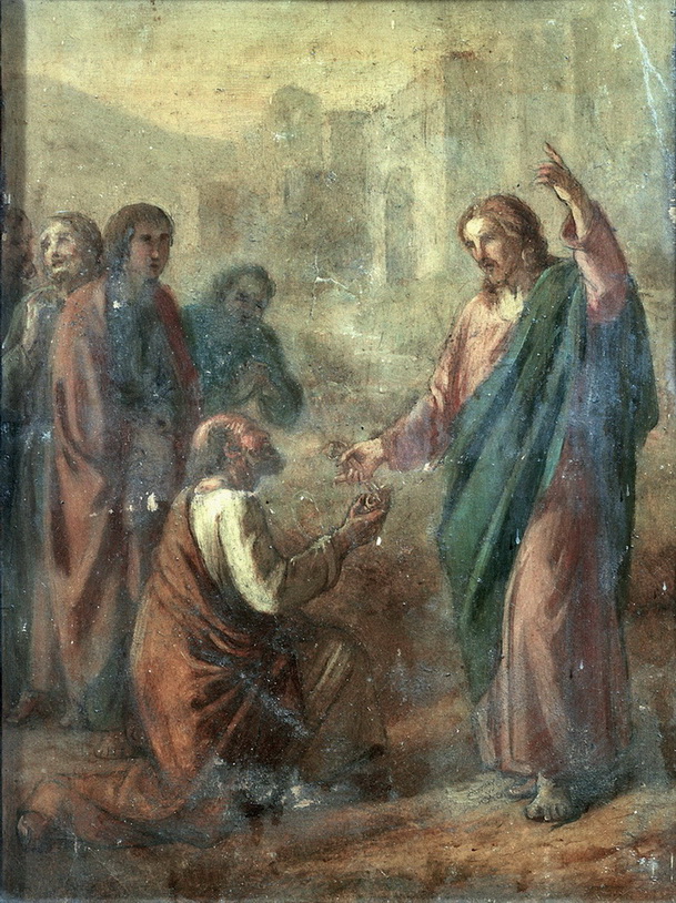 Consegna delle chiavi - 1880 ca. cm. 31x32 - coll. privata)